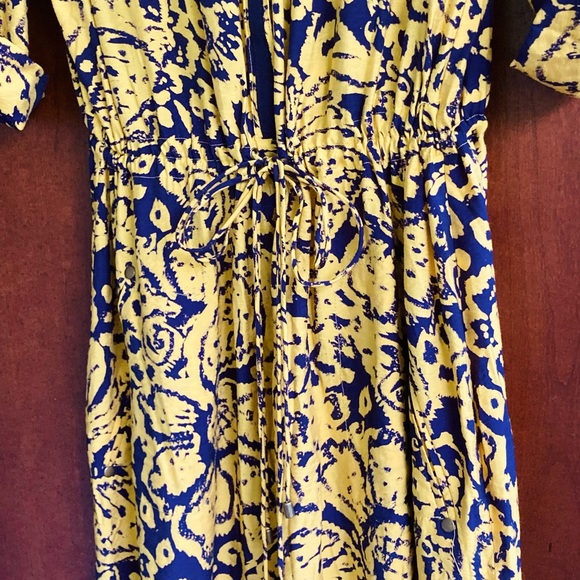 Adrianna Papell Mustard Plum Drawstring Dress 4 💜 - Picture 3 of 13